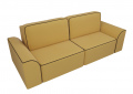 Прямой диван «Вилсон» (вельвет/желтый) белый от компании «Фран мебель» – 2 фото