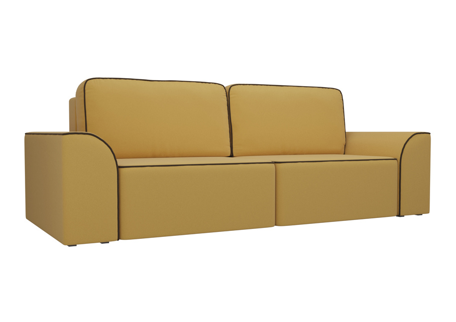 Прямой диван «Вилсон» (вельвет/желтый) белый от компании «Фран мебель» – 1 фото