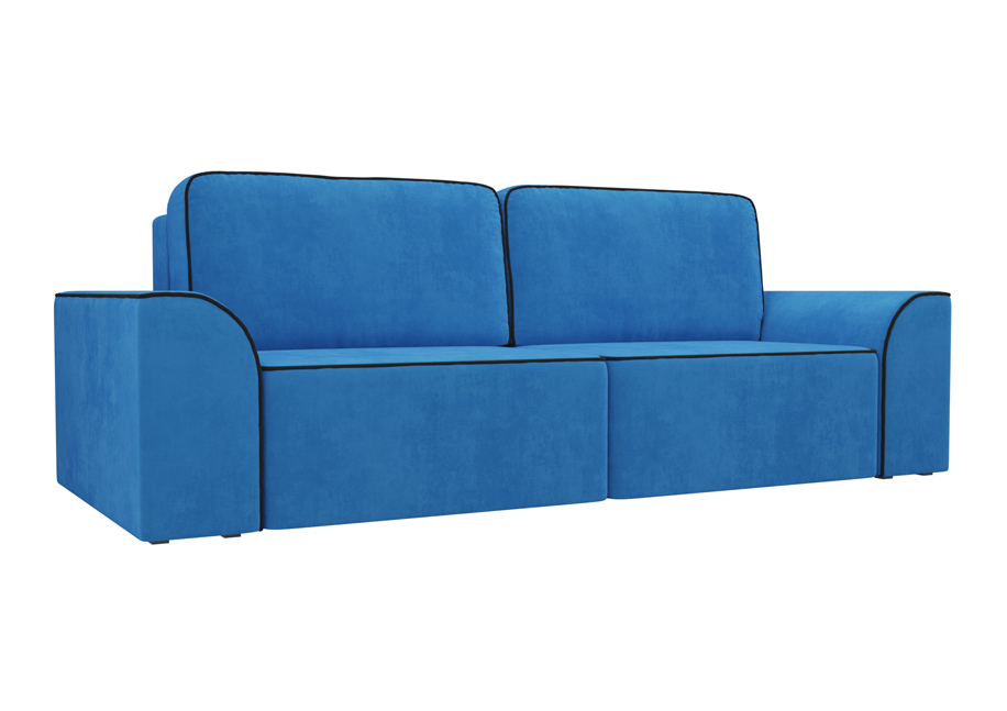 Прямой диван «Вилсон» (велюр/голубой) белый от компании «Фран мебель» – 1 фото