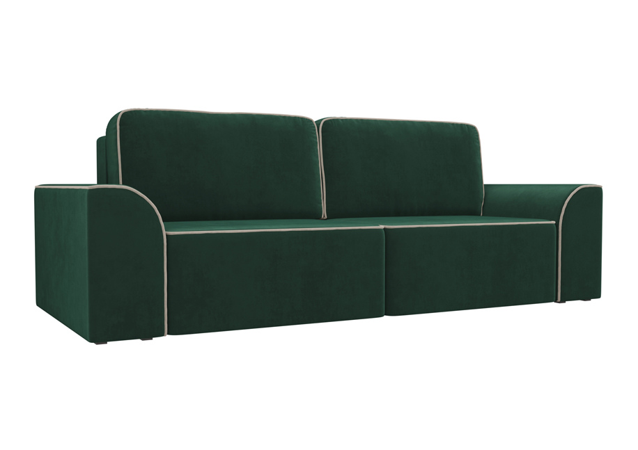 Прямой диван «Вилсон» (велюр/зеленый) белый от компании «Фран мебель» – 1 фото