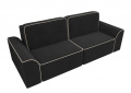 Прямой диван «Вилсон» (велюр/черный) белый от компании «Фран мебель» – 4 фото