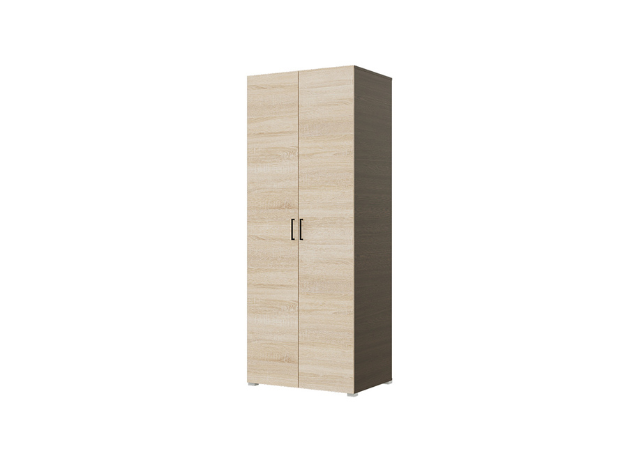 Шкаф 2 ств 1000 (Венге/сонома) белый от компании «Фран мебель» – 1 фото