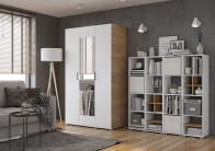 Шкаф 3 ств 1500 (Сонома/белый) белый от компании «Фран мебель» – 2 фото