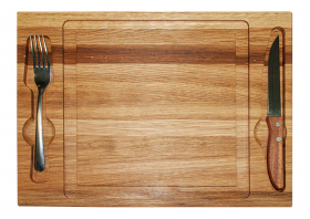 Тарелка деревянная с фрезеровкой под нож и вилку (бук)
