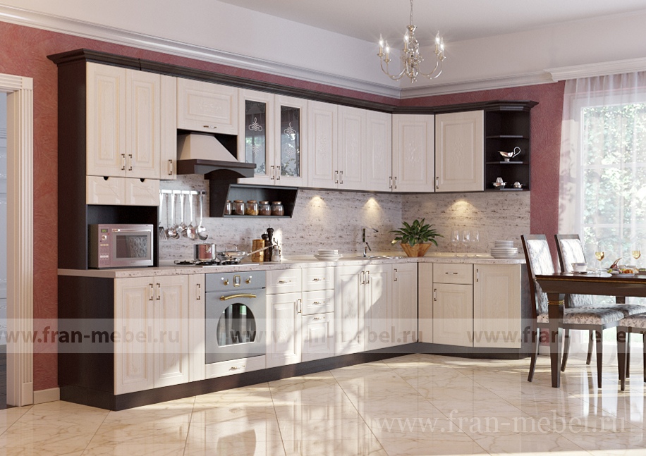 Кухня «Беларусь 5» (Сергия) угловая левая белый от компании «Фран мебель» – 1 фото