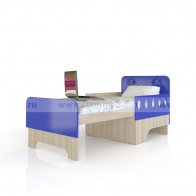 Кровать с матрасом «Жили-были» (Андрея) дуб сонома/синий белый от компании «Фран мебель» – 2 фото