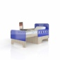 Кровать с матрасом «Жили-были» (Андрея) дуб сонома/синий белый от компании «Фран мебель» – 1 фото
